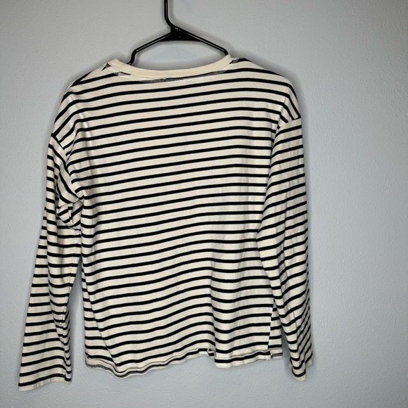 Zara striped Crewneck top women’s size M cotton cream and black - Picture 6 of 6